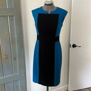 Black & Blue Calvin Klein Color Block Dress